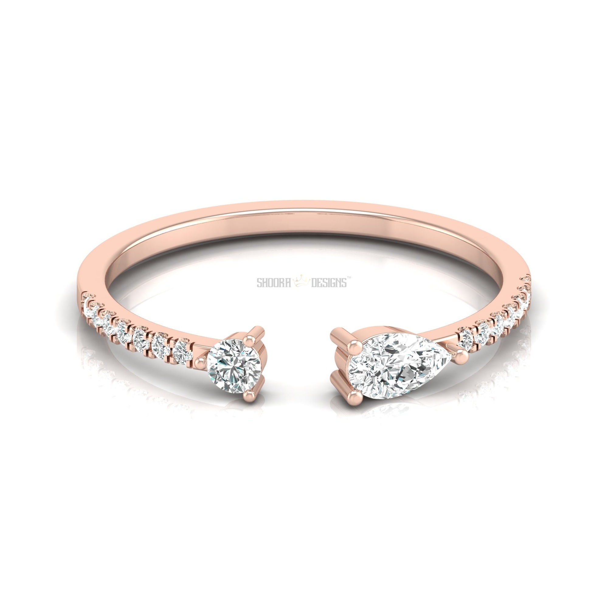 Striking Three Stone Diamond Engagement Ring | Radiant Bay